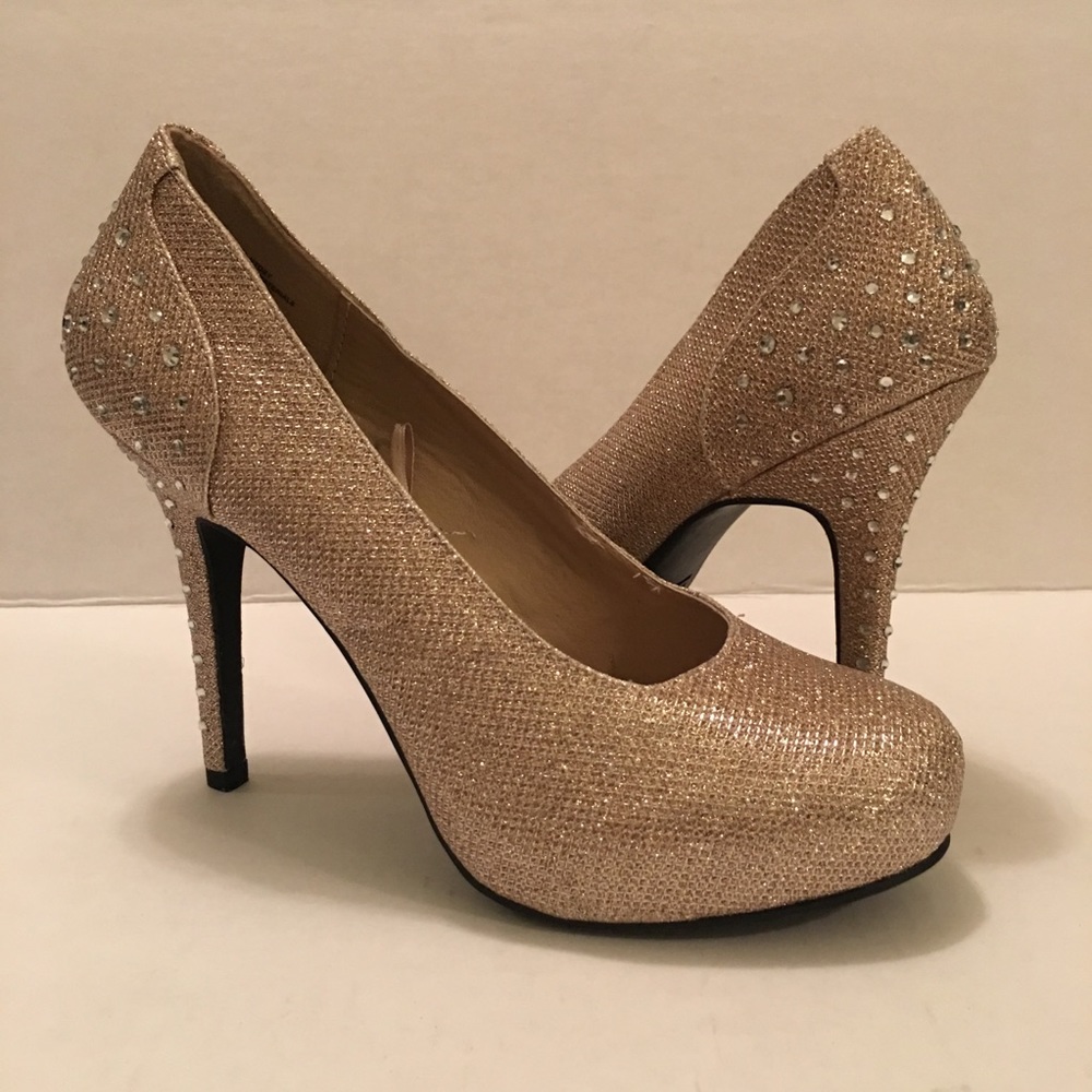 New Nicole Sparkly Gold Heel